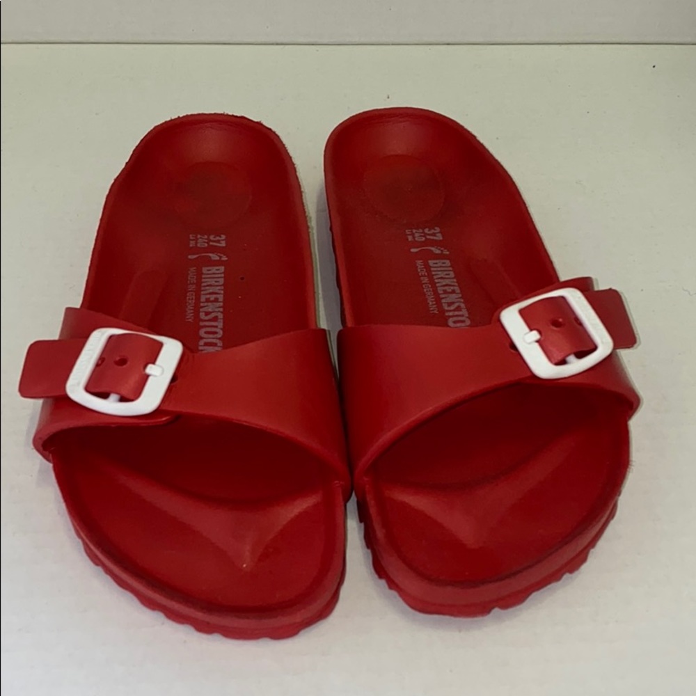 Red Birkenstock Slides
